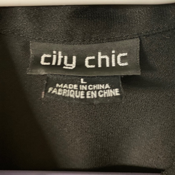 City Chic Black white & pink colorblock top - Picture 2 of 5